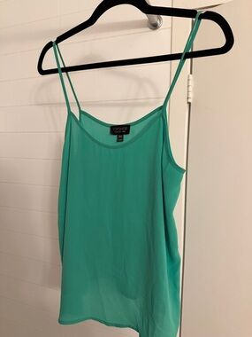 Topshop Green Cami Tank | Size 4 | Lightweight Summer Top